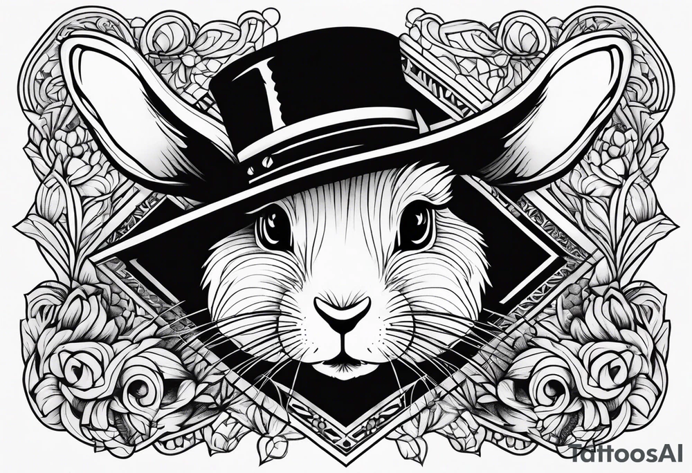 a bunny with a hat tattoo idea