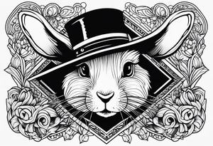a bunny with a hat tattoo idea