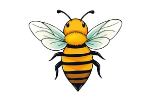 Cute bee from top angle tattoo idea