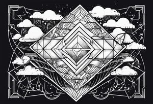 Make me a tattoo that says snvckz the jeweler with clouds and drippy diamonds tattoo idea