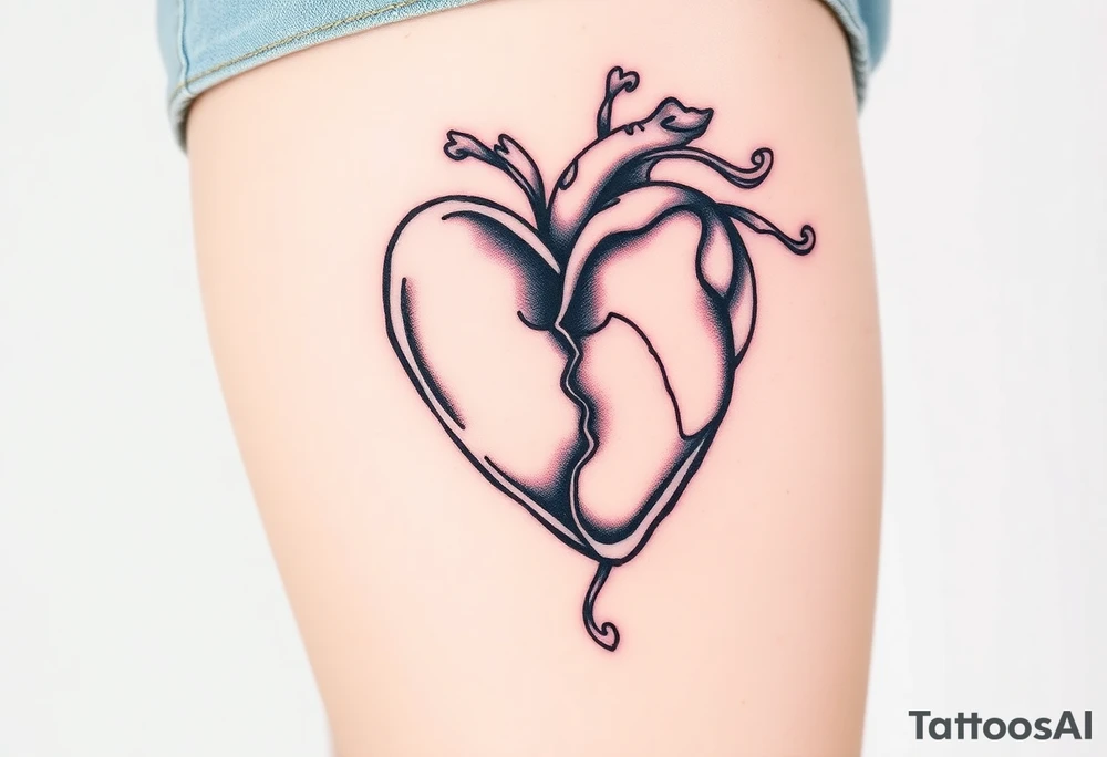 Broken heart tattoo idea