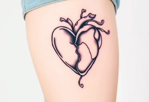 Broken heart tattoo idea