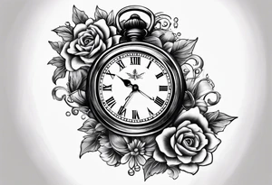 making time count. wristwatch sand flying around hourglass tattoo idea