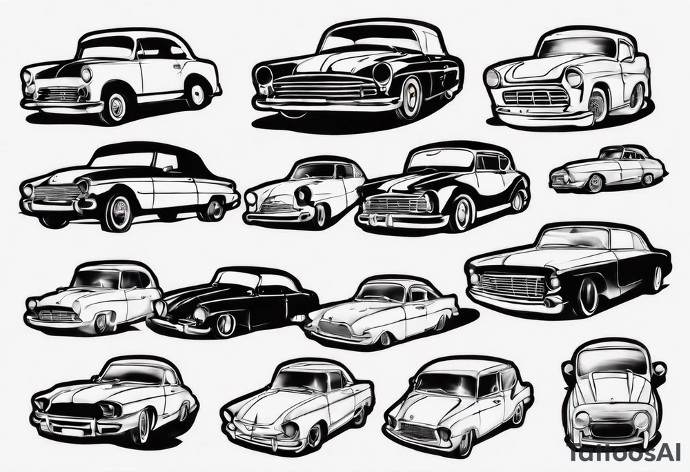 Car infront of sunset tattoo idea