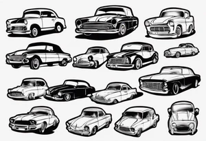 Car infront of sunset tattoo idea