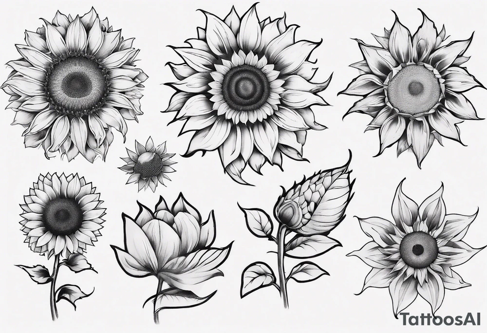 sunflower tattoo idea