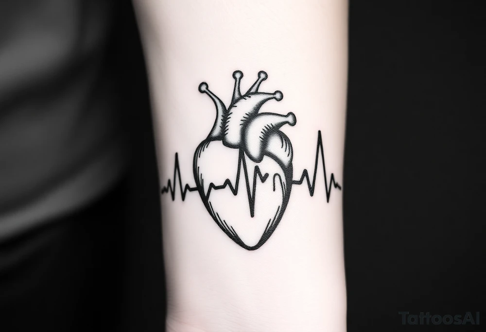 heartbeat rhythm with Nanny Mary and Heartbeat rhythm tattoo idea