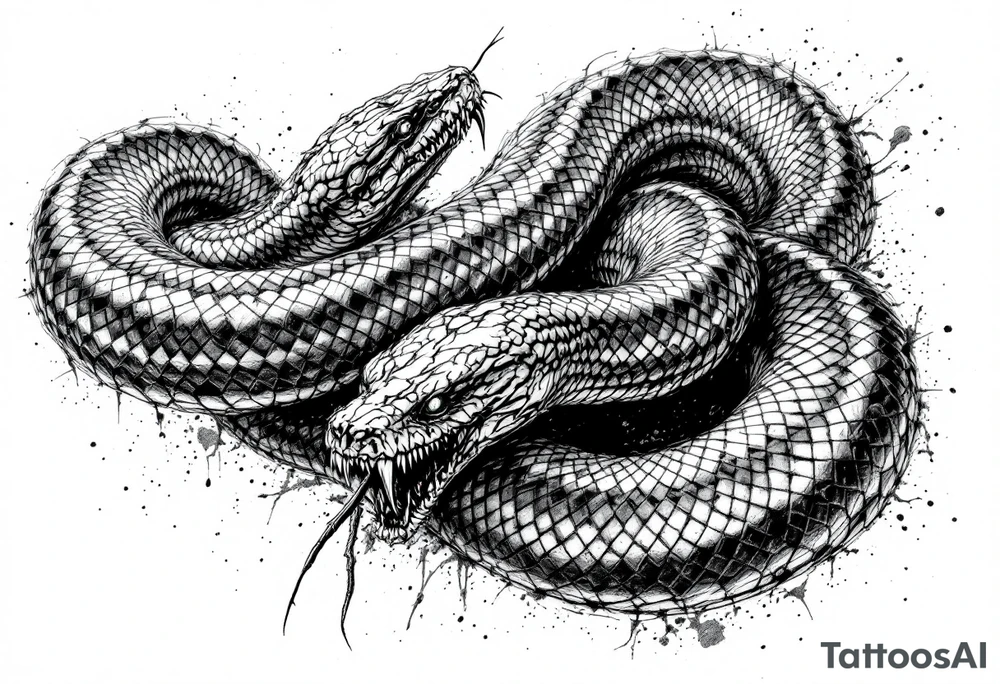 scary snakes tattoo idea