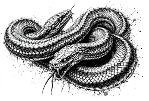 scary snakes tattoo idea