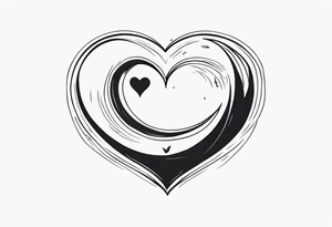 Crescent moon with a love heart inside tattoo idea