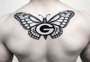 Butterfly with green bay packers logo tattoo idea