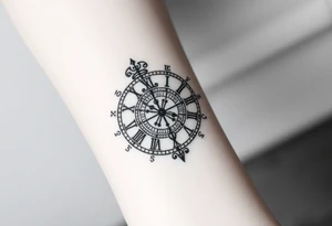 vintage roman numerals within ornate clockwork mechanism tattoo idea