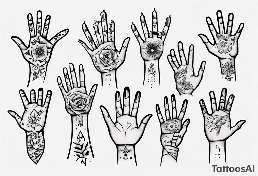 hand acting like a person tattoo idea