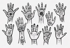 hand acting like a person tattoo idea
