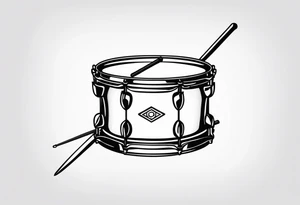 Very simple drumhead and sticks tattoo idea