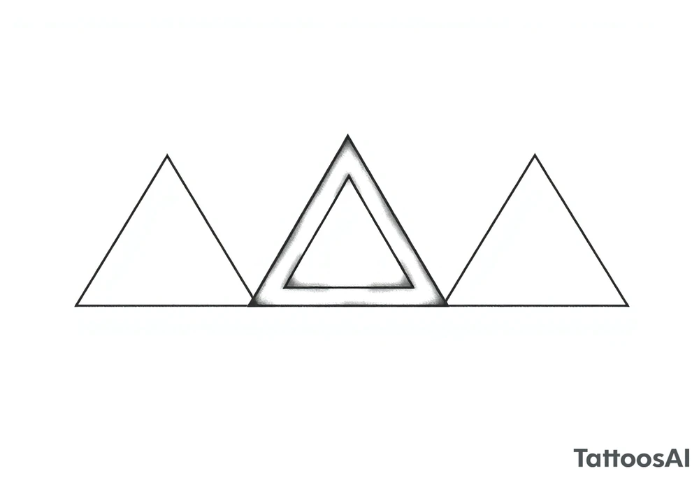 I want triangle. Spirit mind and body. Three triangles with same width and height. The first will be slightly offset to the right and the second slightly busunuty down tattoo idea