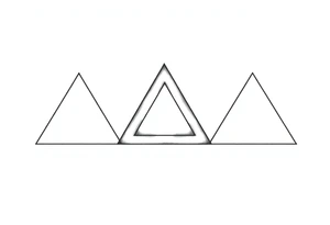 I want triangle. Spirit mind and body. Three triangles with same width and height. The first will be slightly offset to the right and the second slightly busunuty down tattoo idea