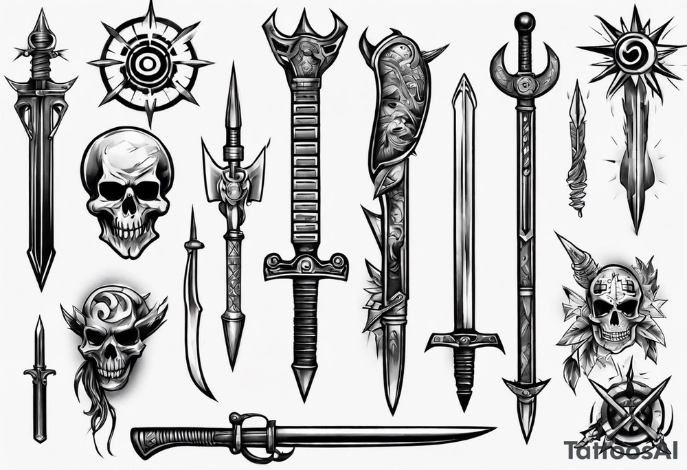 Weapons tattoo idea
