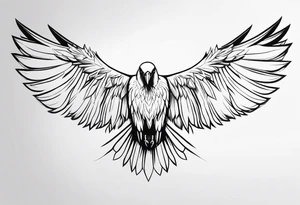 condor wingstips pointing down spread across shoulders tattoo idea