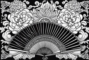 All Black Japanese fan tattoo idea