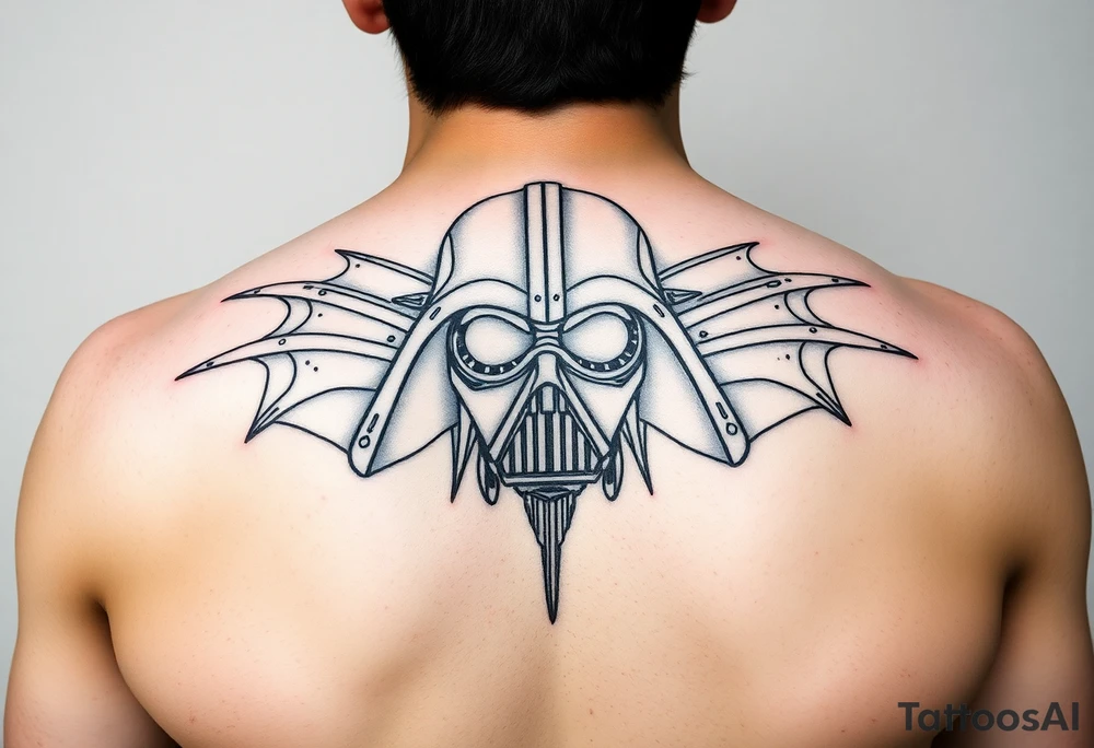 star wars in a linear design tattoo idea