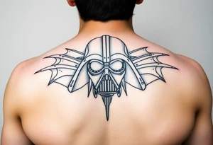 star wars in a linear design tattoo idea