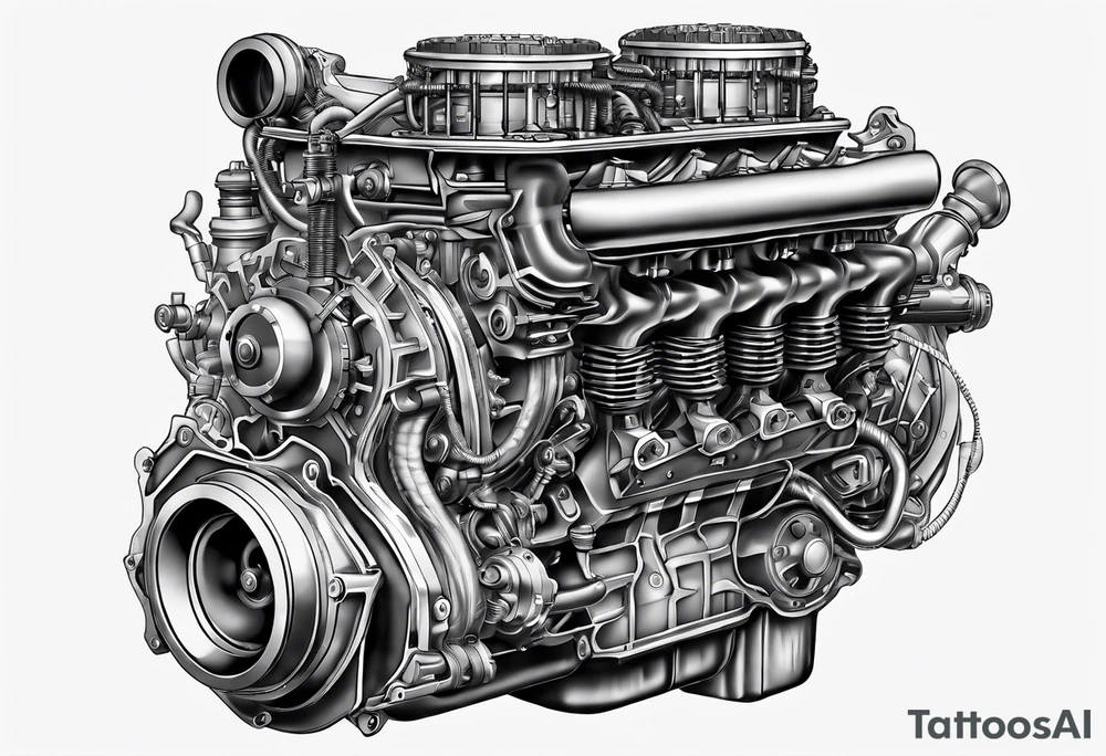 Gas engine components tattoo idea