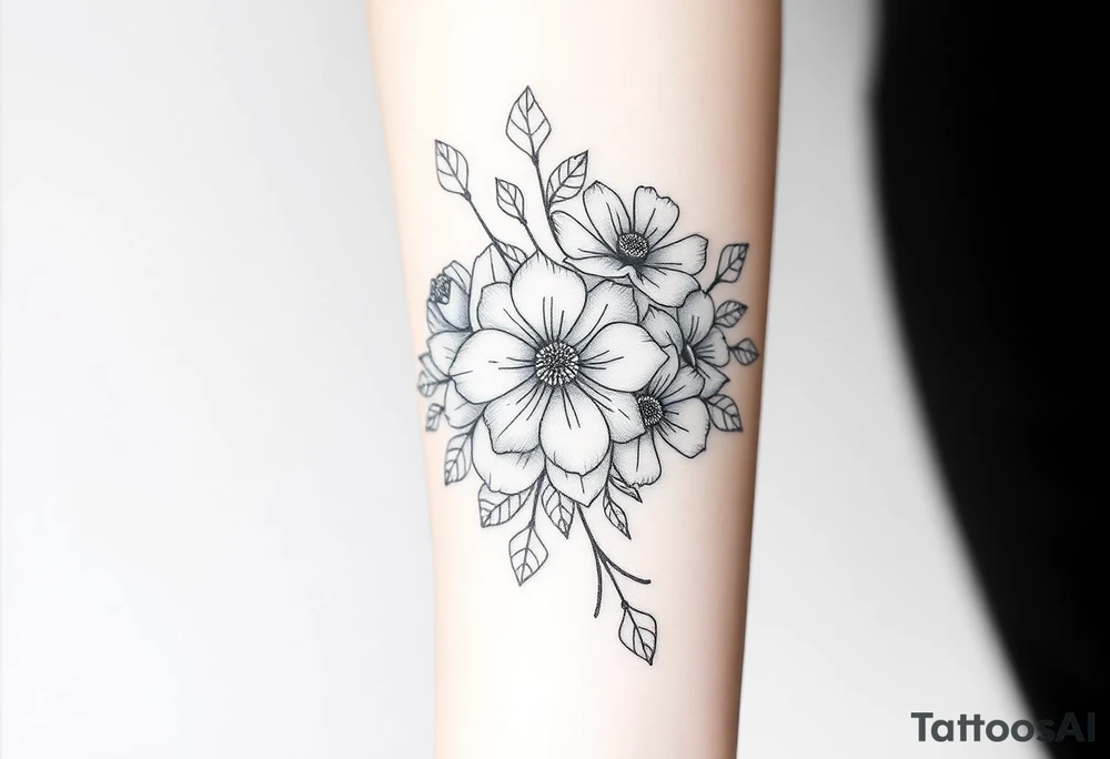 Large floral design tattoo idea