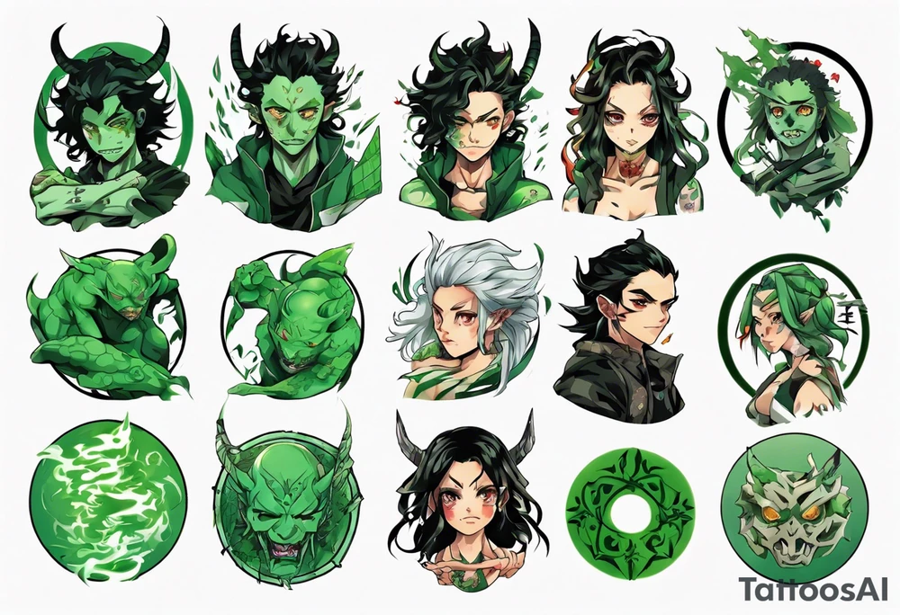 Demon Slayer
Anime
Green tattoo idea
