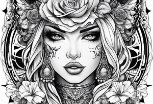 punk rock pinup tattoo idea