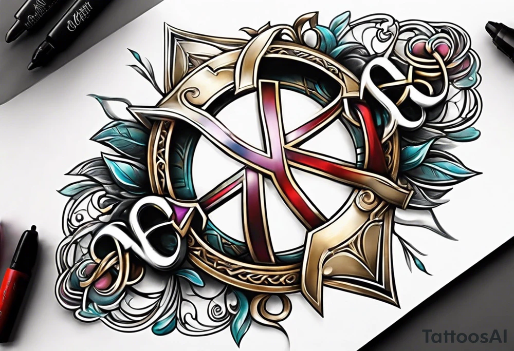 Infinity symbol with Roman number tattoo idea