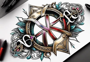 Infinity symbol with Roman number tattoo idea