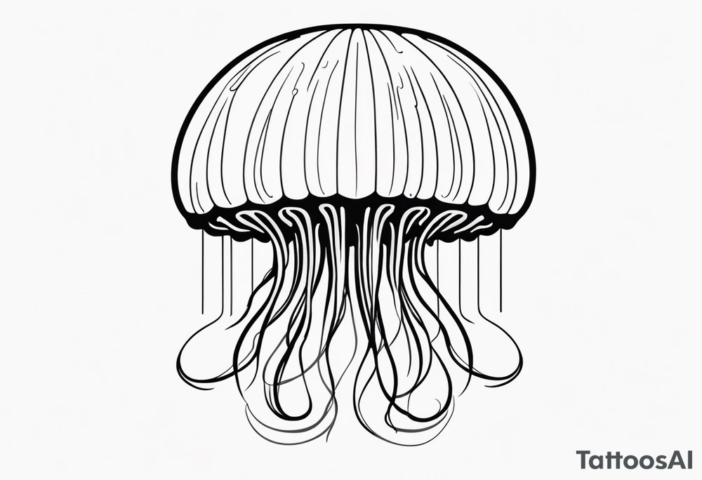 jellyfish with long tentacles tattoo idea