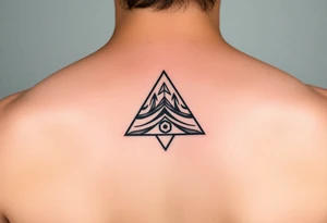 Geometric small triangle about different paths in life merge together and become stronger while being psychedelic and trippy make it fine line tattoo idea