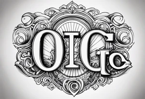 the letters O T G with a cool font tattoo idea