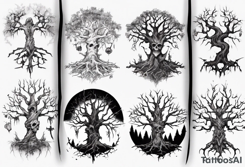Undead tree tattoo idea
