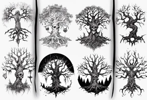 Undead tree tattoo idea