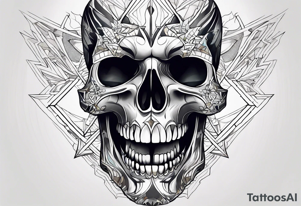 skull mouth open tattoo idea