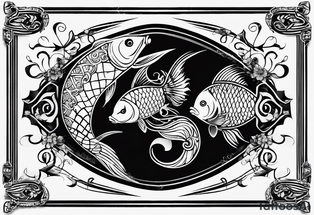 Pisces sign combines with the Aires sign. tattoo idea