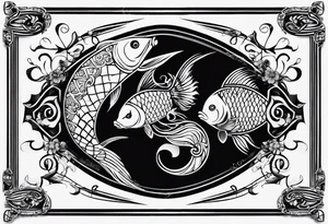 Pisces sign combines with the Aires sign. tattoo idea