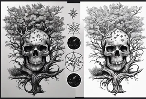 Poison tree with stars tattoo idea