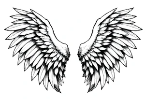 Realistic angelwings verlinken long tattoo idea