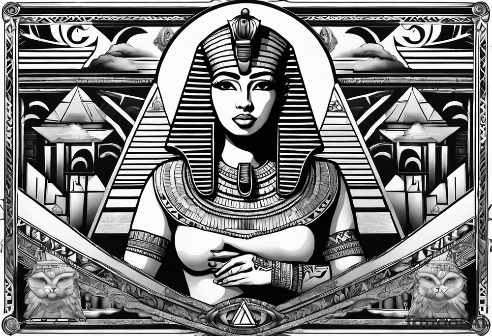 egyptian theme , cleopatra , pyramids,  all seeing eye tattoo idea