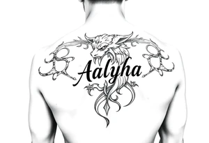 My name is Aalyha, zodiac is aquarius, white an black realistic gangsta thug tattoo idea