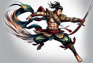 leaping warrior tattoo idea