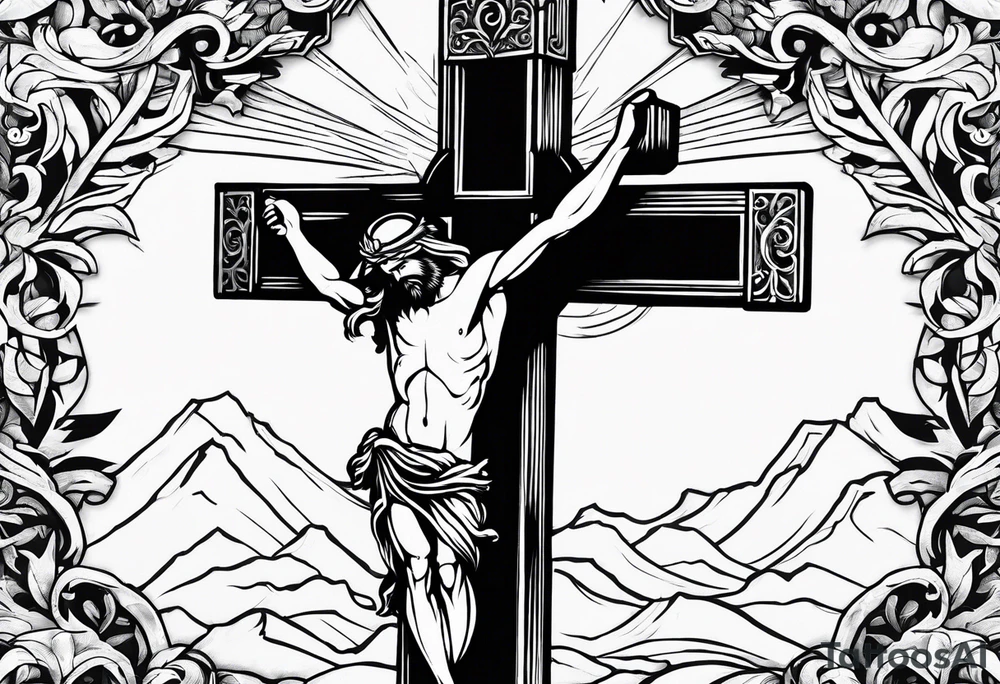 Cross in bad weather tattoo idea