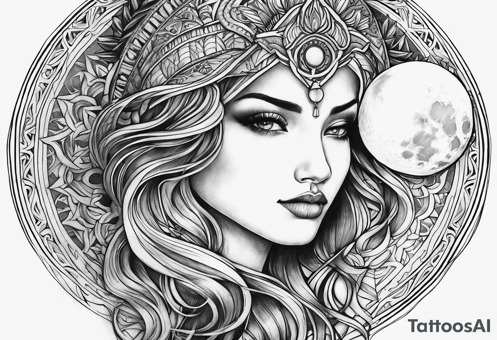 sacred moon tattoo idea