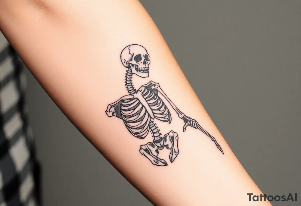 Detailed Skeleton cowboy tattoo idea