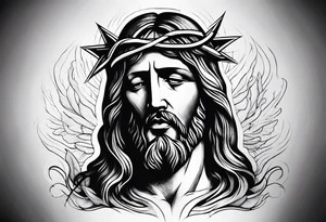 Pain suffering of Jesus Christ tattoo idea