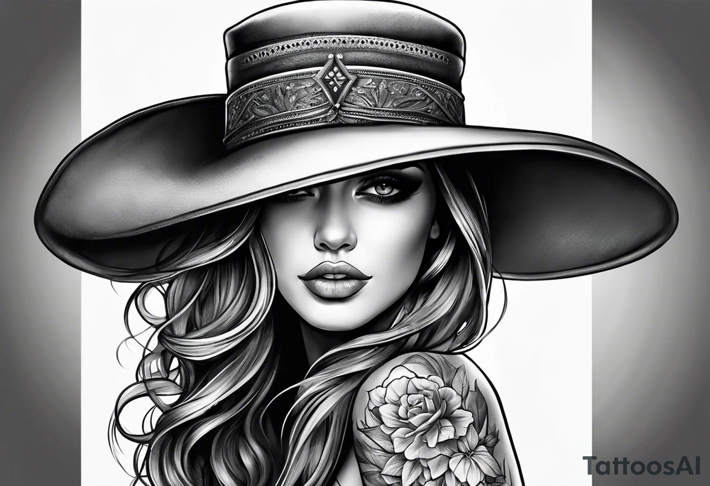 wearing a hat tattoo idea